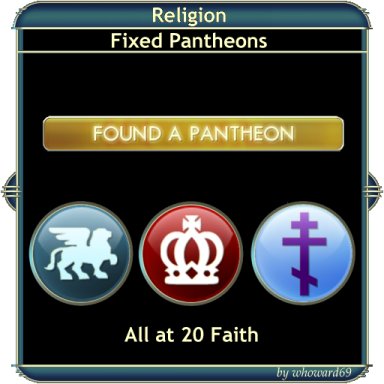 Religion - Fixed Pantheons